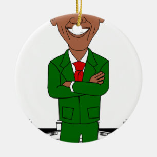 barack obama santa claus ceramic ornament