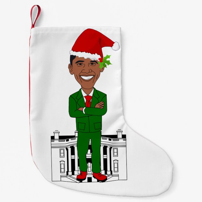 barack obama santa claus christmas stocking (Front)
