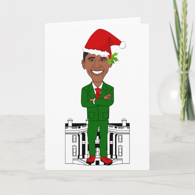 Barack Obama Santa Claus Holiday Card (Front)