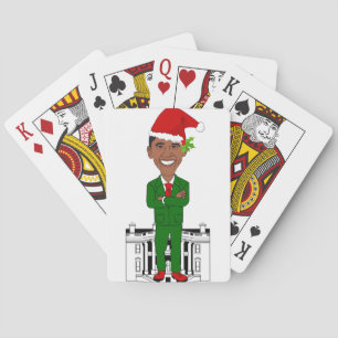 barack obama santa claus poker cards