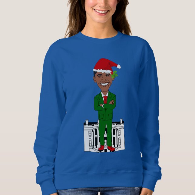 barack obama santa claus sweatshirt (Front)