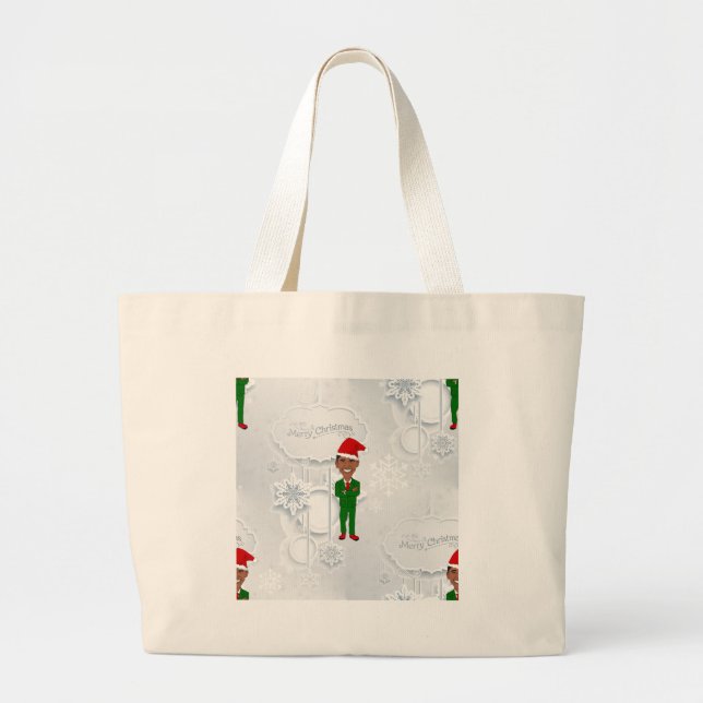 barack obama santa large tote bag (Front)