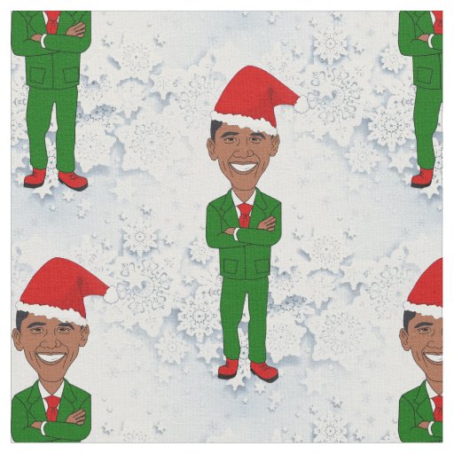 barack obama santas fabric