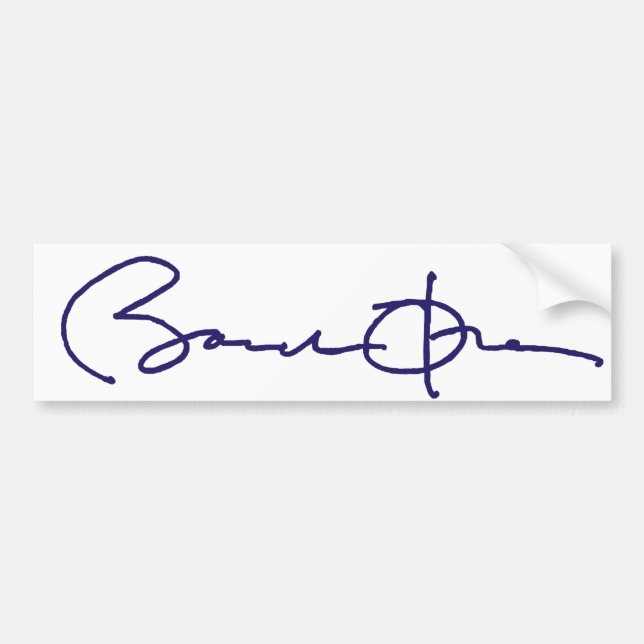 Barack Obama Signature Bumper Sticker (Front)