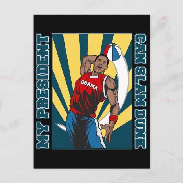 Barack Obama Slam Dunk Postcard (Front)