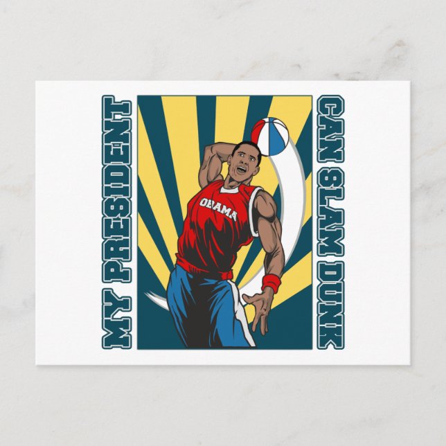 Barack Obama Slam Dunk Postcard (Front)