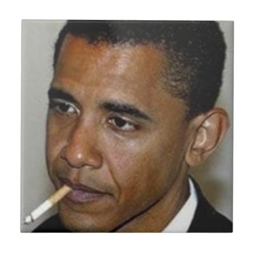 Barack Obama Smoking Ceramic Tile