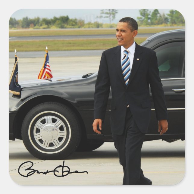 Barack Obama Square Sticker (Front)