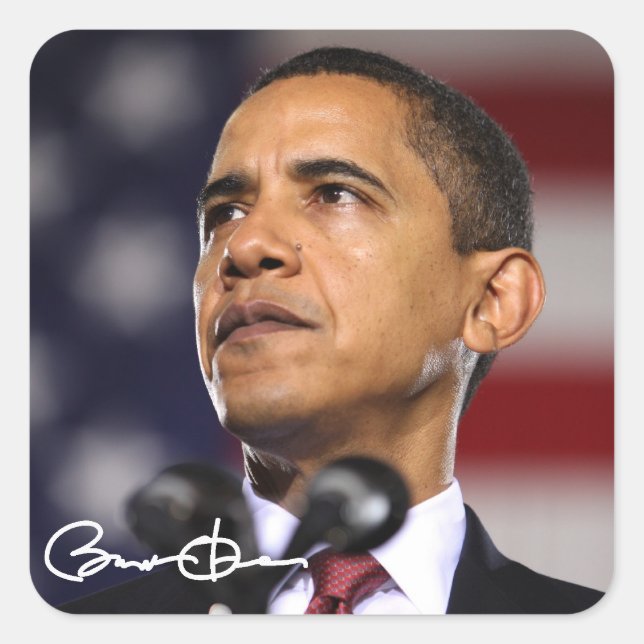 Barack Obama Square Sticker (Front)