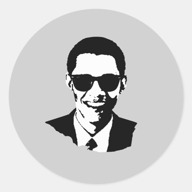 Barack Obama Sunglasses Classic Round Sticker (Front)