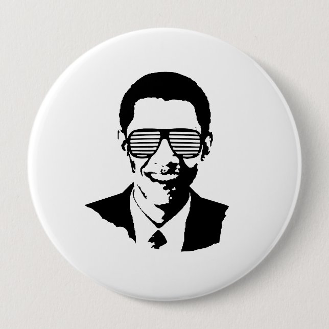BARACK OBAMA SUNGLASSES STRIPES -.png Pinback Button (Front)