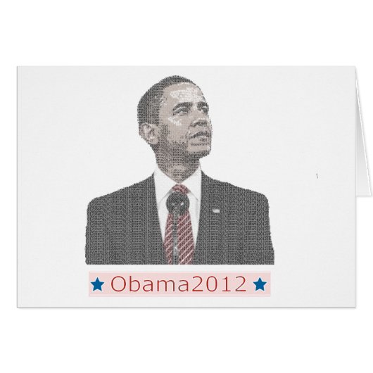 Barack Obama Text Portrait 2012 Cards (Front Horizontal)