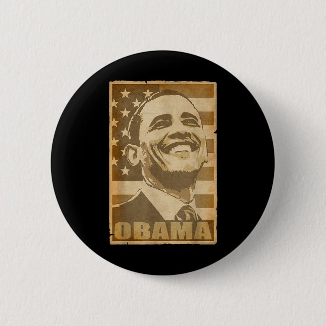 Barack Obama Torn Poster  Button (Front)