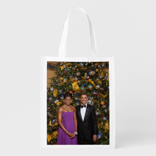 Barack Obama US President White House Christmas Grocery Bag