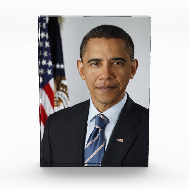 Barack Obama US President White House Portrait  Acrylic Award (Front)