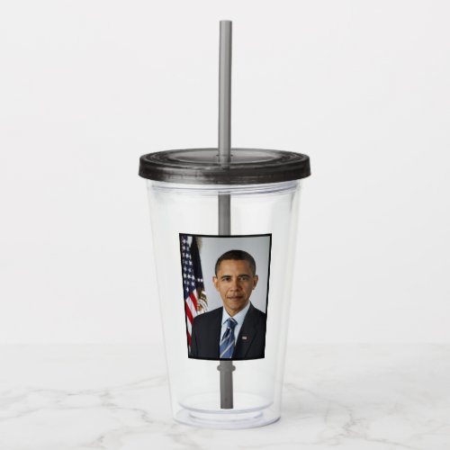 Barack Obama US President White House Portrait  Acrylic Tumbler