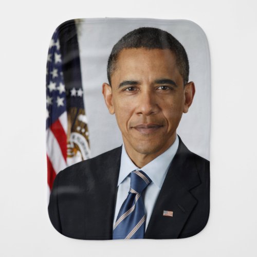 Barack Obama US President White House Portrait  Baby Burp Cloth