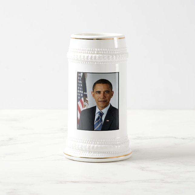 Barack Obama US President White House Portrait  Beer Stein (Center)