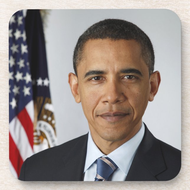 Barack Obama US President White House Portrait  Beverage Coaster (Front)