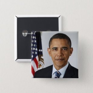 Barack Obama US President White House Portrait  Button