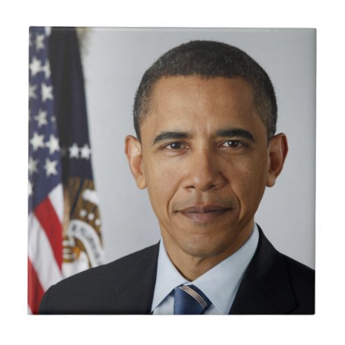 Barack Obama US President White House Portrait  Ceramic Tile