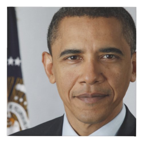 Barack Obama US President White House Portrait  Faux Canvas Print