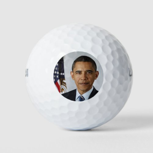 Barack Obama US President White House Portrait  Golf Balls