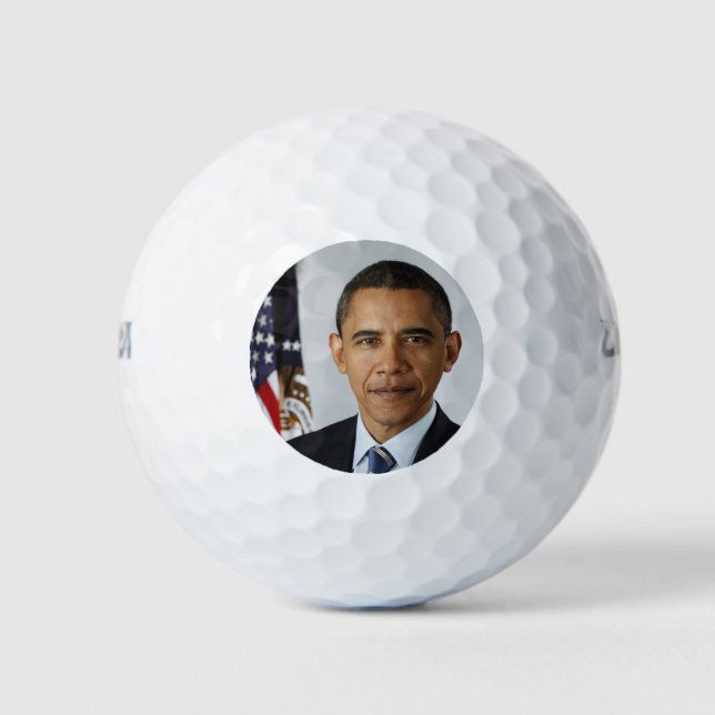 Barack Obama US President White House Portrait  Golf Balls (Front)