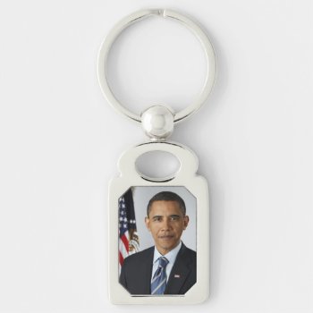 Barack Obama Us President White House Portrait  Keychain by Onshi_Designs at Zazzle