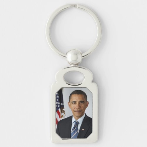 Barack Obama US President White House Portrait  Keychain