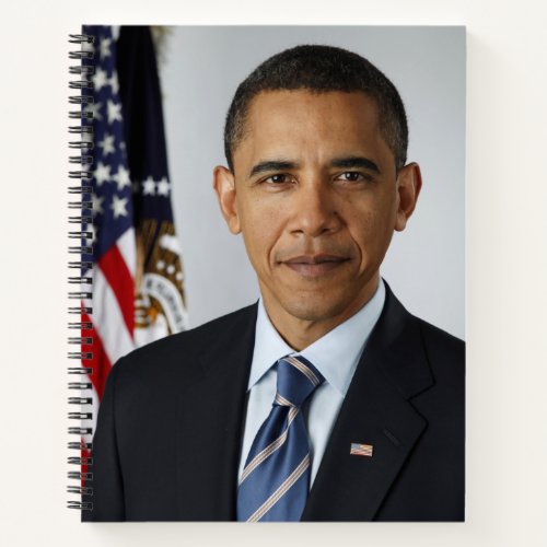 Barack Obama US President White House Portrait  Notebook