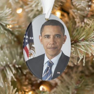Barack Obama US President White House Portrait  Ornament