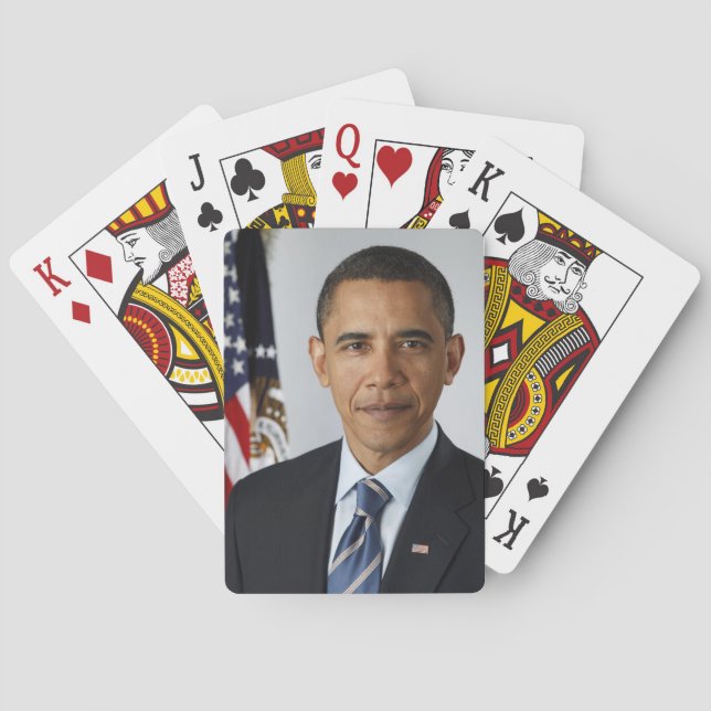 Barack Obama US President White House Portrait  Poker Cards (Back)