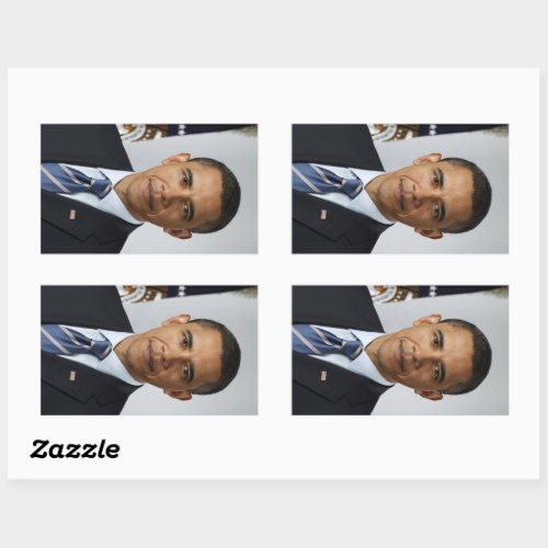 Barack Obama US President White House Portrait  Rectangular Sticker