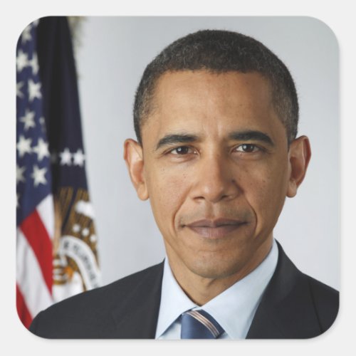 Barack Obama US President White House Portrait  Square Sticker