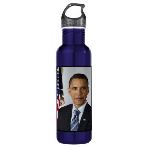Barack Obama US President White House Portrait Stainless Steel Water Bottle