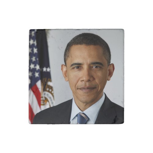 Barack Obama US President White House Portrait  Stone Magnet