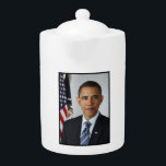 Barack Obama US President White House Portrait  Teapot<br><div class="desc">Barack Obama served as the 44th President of the United States First Portrait. His story is the American story; values from the heartland, a middle-class upbringing in a strong family, hard work and education as the means of getting ahead, and the conviction that a life so blessed should be lived...</div>