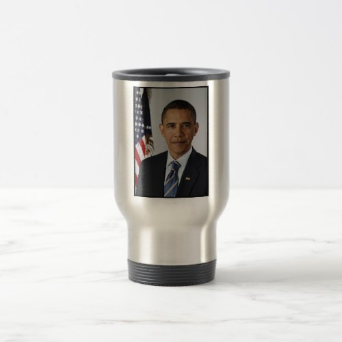 Barack Obama US President White House Portrait  Travel Mug
