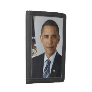Barack Obama US President White House Portrait Trifold Wallet