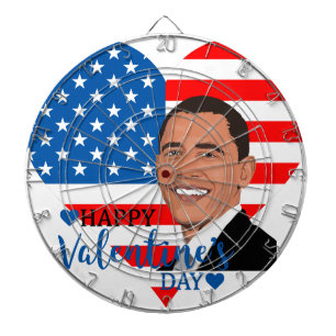 barack obama valentine dartboard with darts