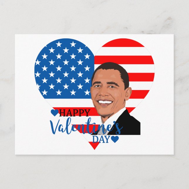 Barack Obama valentine Holiday Postcard (Front)