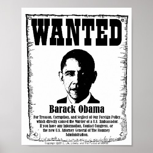 Barack Obama Wanted Poster