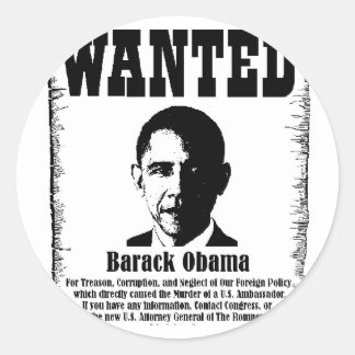 Barack Obama Wanted Poster Classic Round Sticker