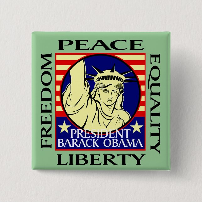 BARACK OBAMA WINS! - - Customized Pinback Button (Front)