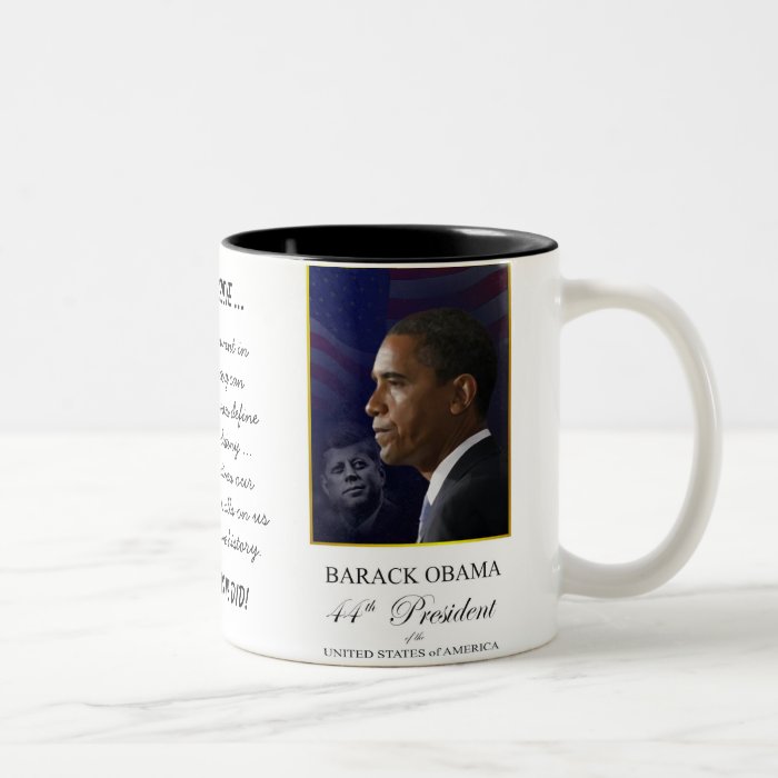 Barack Obama with John F Kennedy   Mug