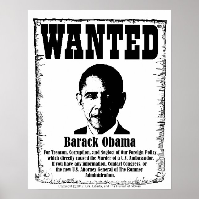 Barack Obama X-Large Wanted Poster (Front)