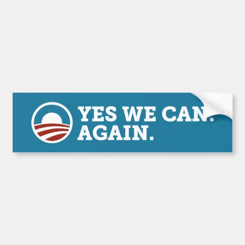 Barack Obama Yes We Can Again Bumper Sticker Blue