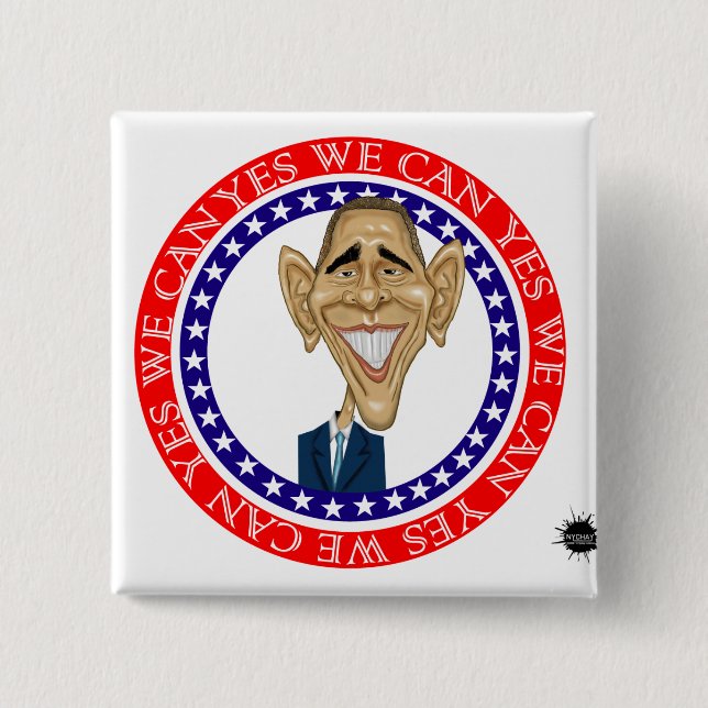 Barack Obama Yes We Can Button (Front)