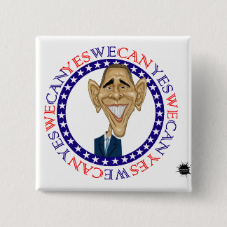Barack Obama Yes We Can - Red and Blue Button